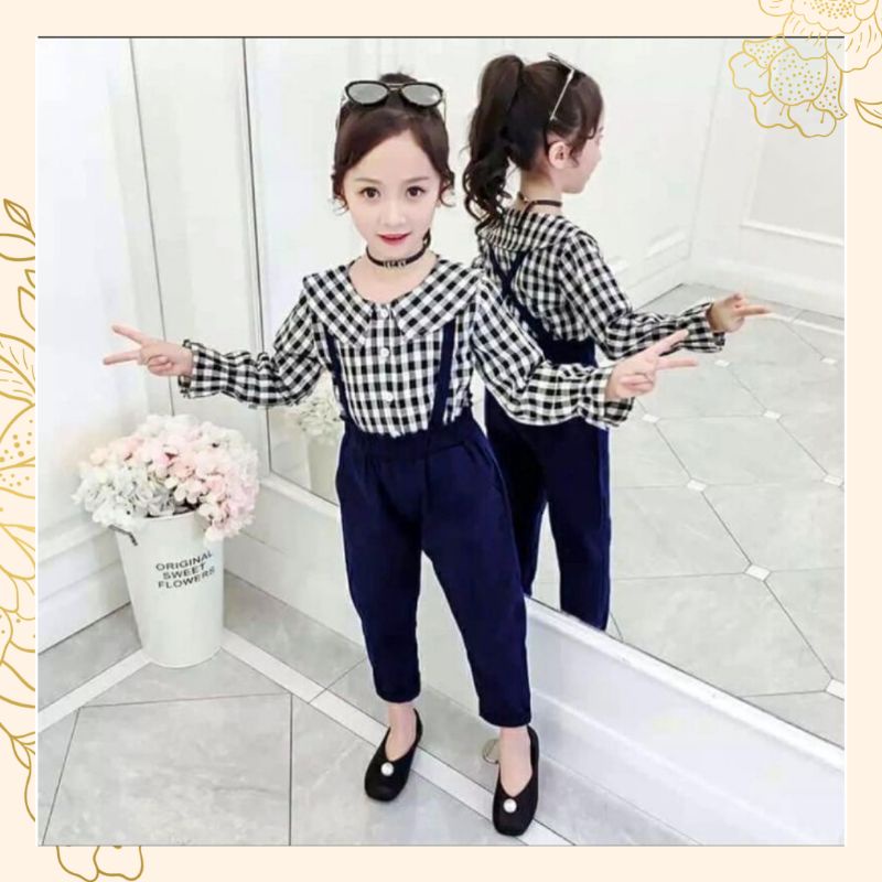 Baju Anak Lucu Cantik - Setelan Anak Perempuan Umur 3 4 5 6 Tahun - Baju Anak Perempuan Kotak