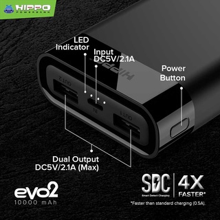 HIPPO EVO2 POWERBANK 10000 MAH
