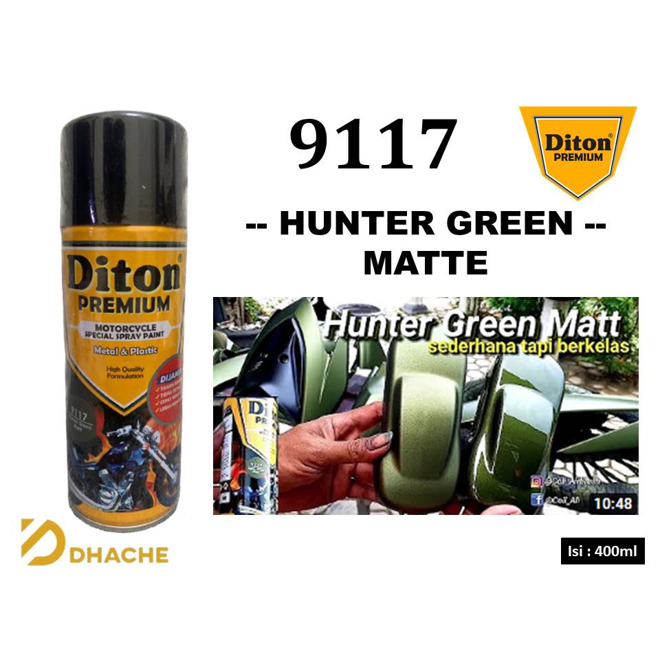 Cat Pilox Diton Premium 9117 Hunter Green Matt 400cc Hijau Army Gelap