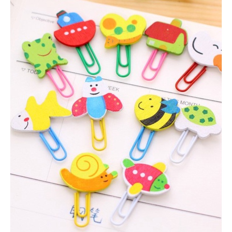 Paper Clip Karakter animal / Klip Kertas / Trigonal Clip Karakter Lucu - random 4 PCS