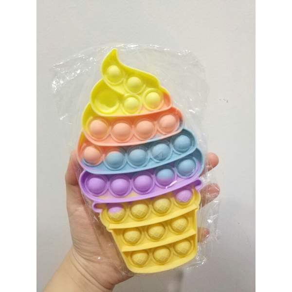 Mainan Viral Pop it Fidget Rainbow, Pop it viral, Mainan pop it, Fidget toys-Ice cone