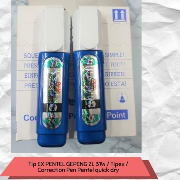 

☟ Tip EX PENTEL GEPENG ZL 31W / Tipex / Correction Pen Pentel quick dry Ω