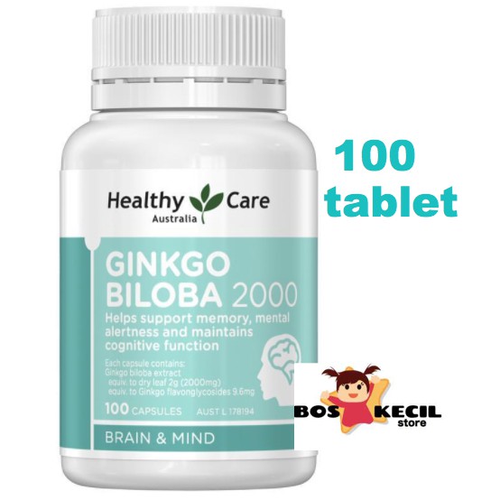 Healthy Care Ginkgo Biloba 2000mg 100 Softgel Capsules