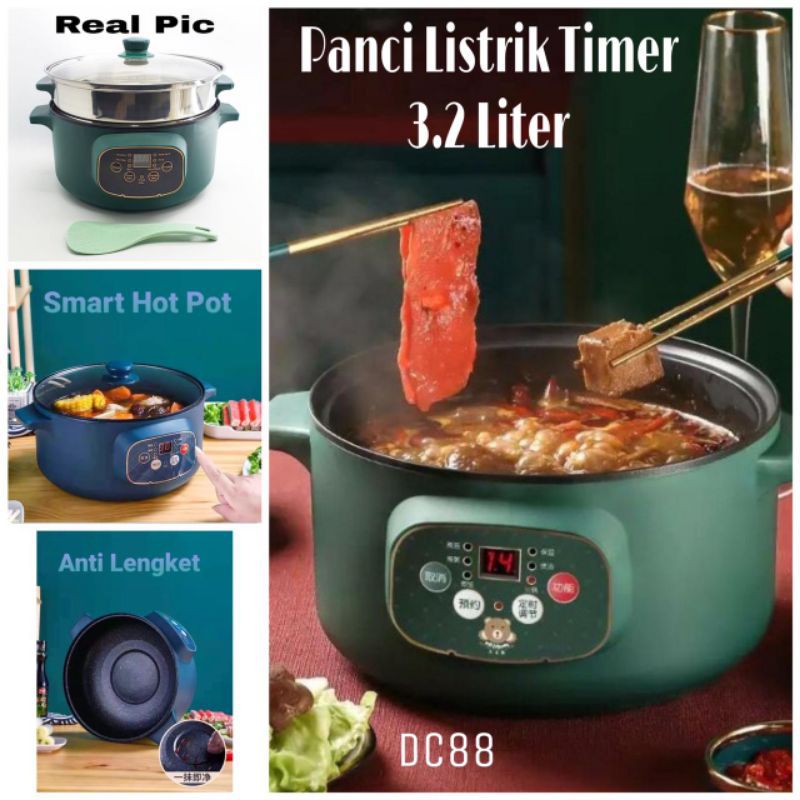 Panci Listrik 3.2L bonus kukusan Panci Listrik Serbaguna 26cm