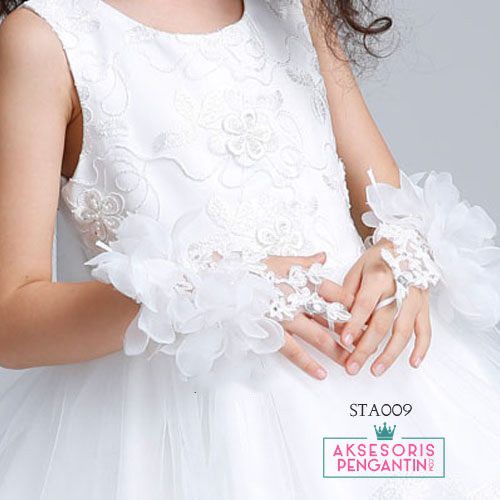 [PRODUK TERLARIS] AKSESORIS PESTA SARUNG TANGAN ANAK WEDDING GLOVES PUTIH STA009