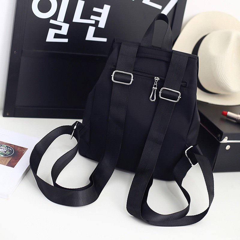 Tas Ransel Wanita Backpack Import Korea Leather PU Black