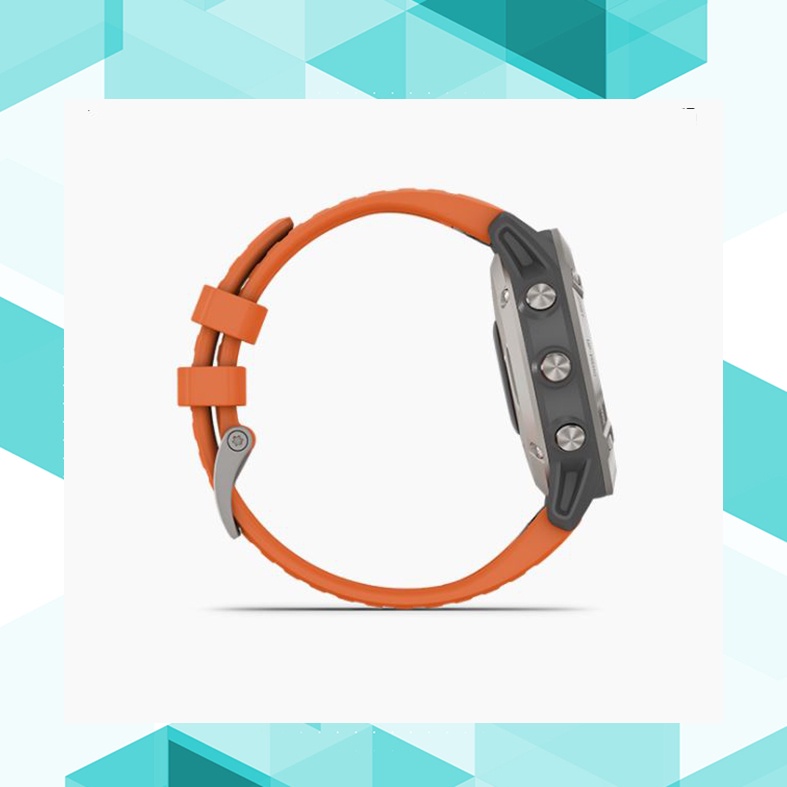 GARMIN Fenix 6 - Titaniun With Ember Orange Band Ori Smartwatch Tracker Garansi Resmi 2 Tahun TAM