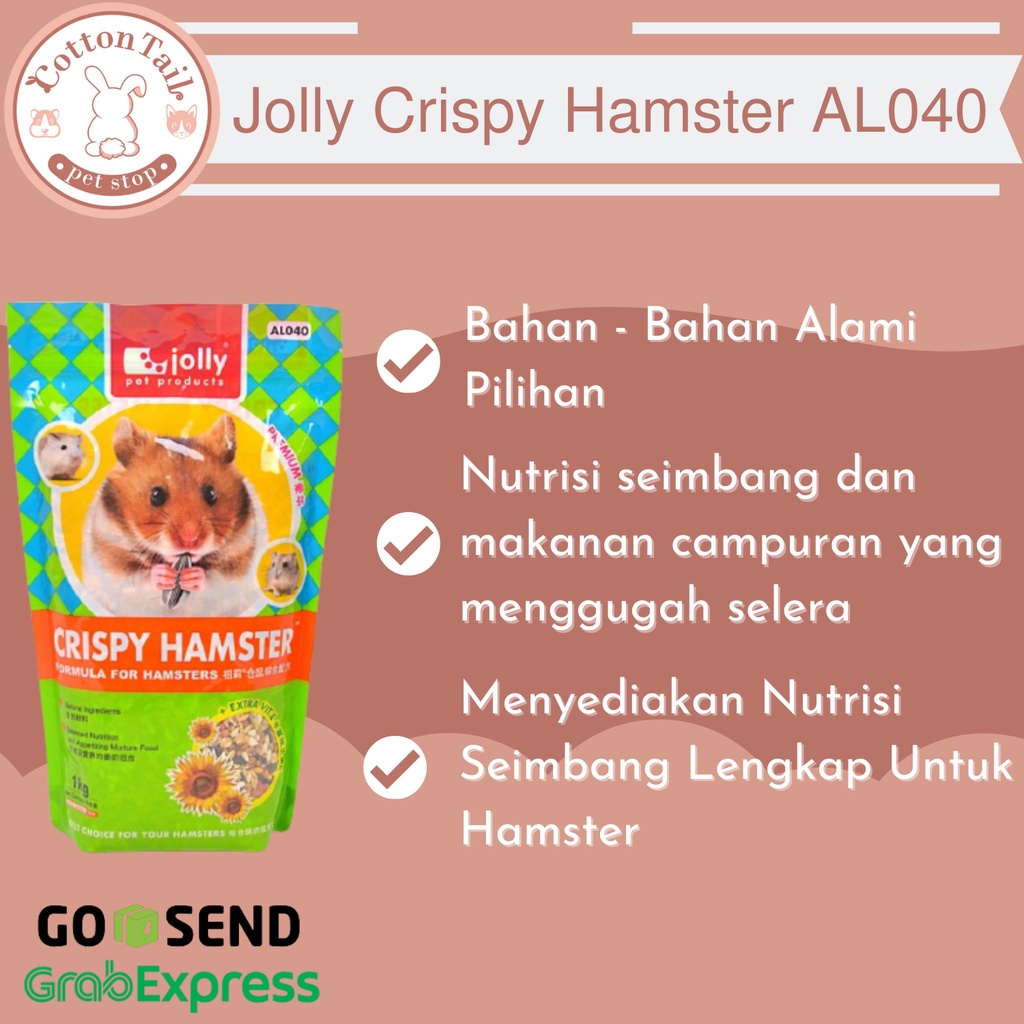 HAMSTER FOOD JOLLY CRISPY HAMSTER 1KG - MAKANAN HAMSTER SEHAT AL040