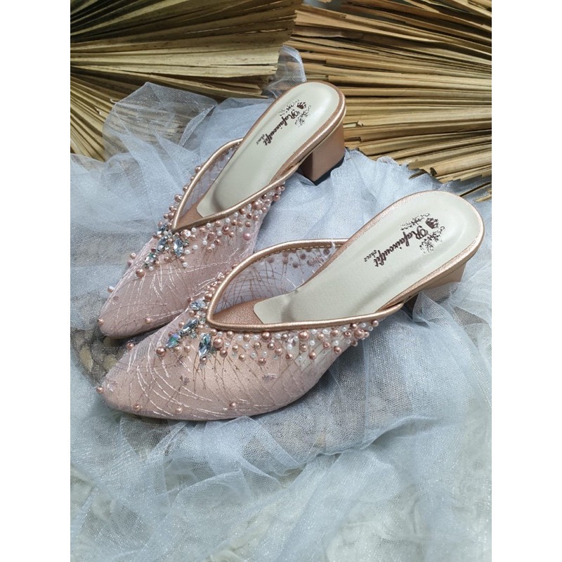 sepatu Julia rosegold tinggi 5cm hak tahu