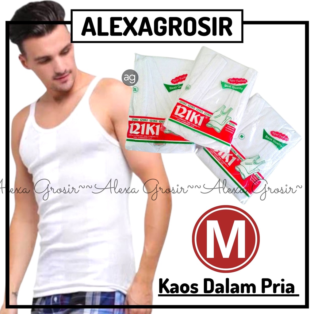 Singlet Combed Cotton/ Kaos Dalam Pria / Pakaian Dalam Laki Riki Size M L XL 3L