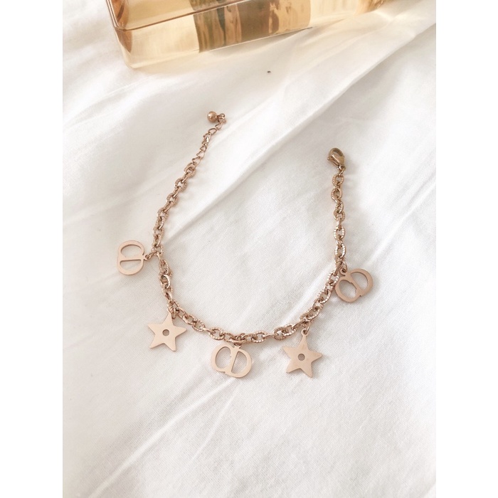 Gelang Rantai Titanium Asli Anti Karat Fashion Korea - Rosegold