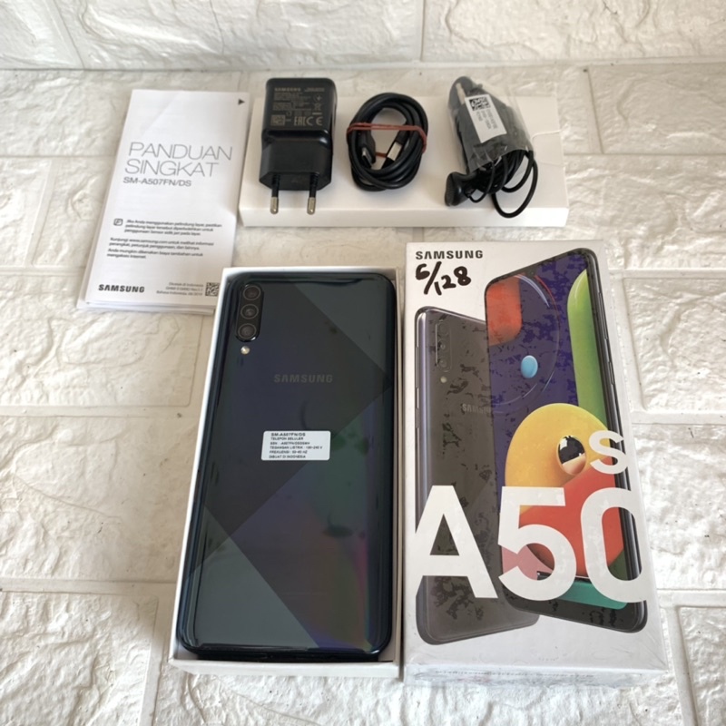 Samsung A50s ram 6GB 128GB Black Bekas - Fullset SEIN - second