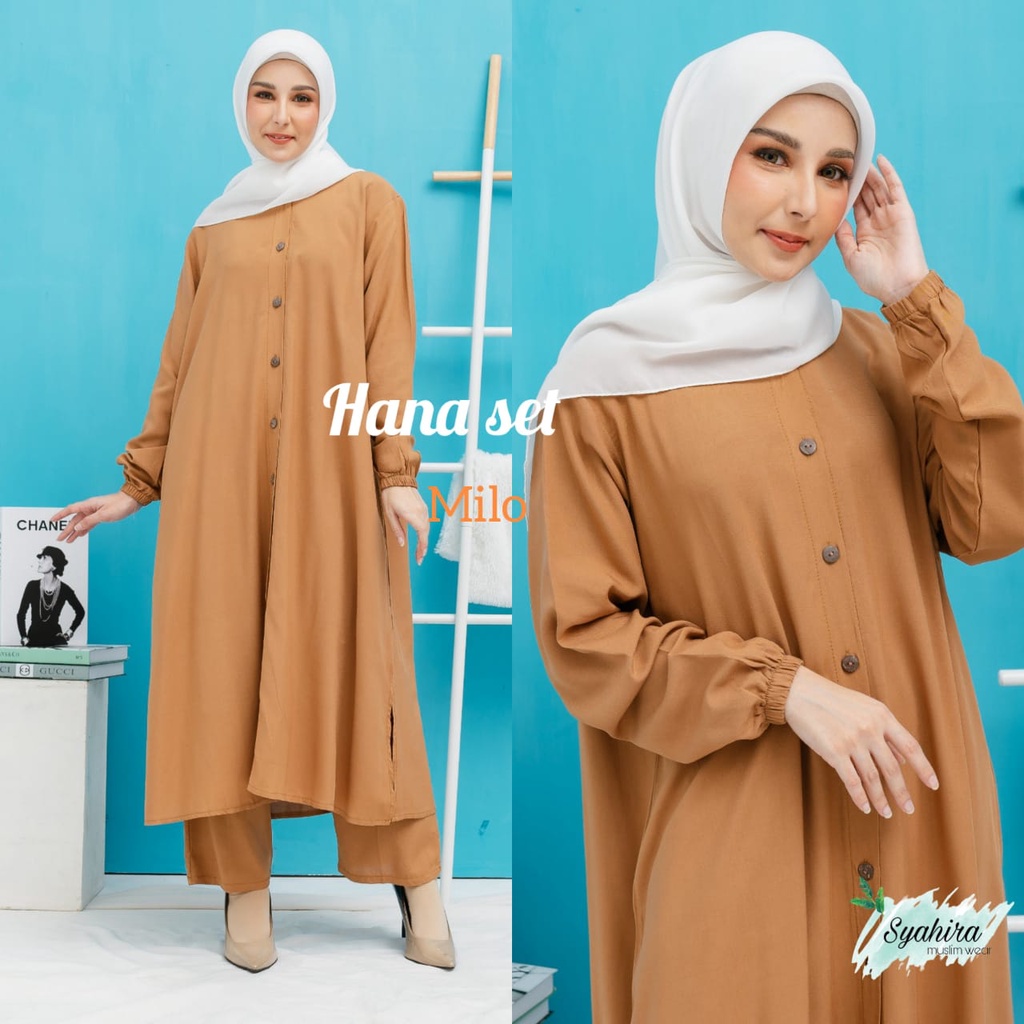 tunik wanita terbaru 2023 one set tunik rayon kekinian