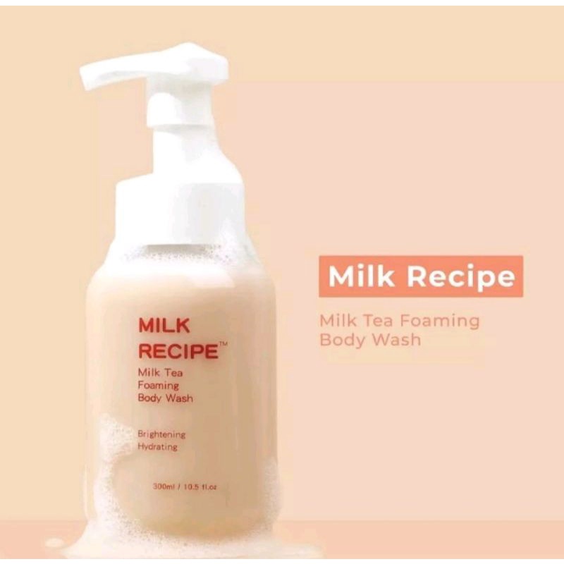 MILK RECIPE MILK TEA FOAMING BODY WASH SABUN MANDI MENCERAHKAN MELEMBABKAN