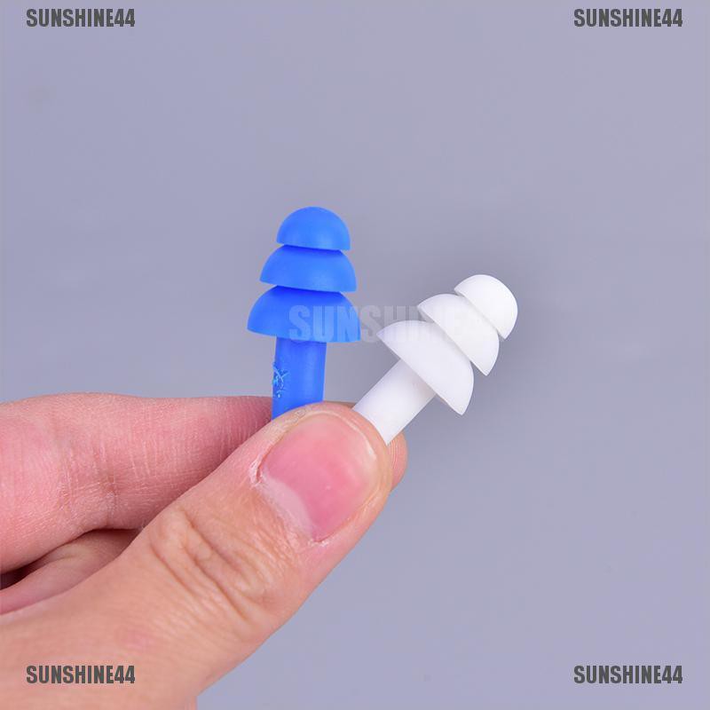 (Sunshine44) 5 Pasang Earplug Silikon Peredam Suara Untuk Berenang