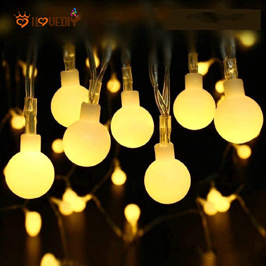 Lampu Tumblr Led Bentuk Bola Dunia Panjang 1.5m, 3m, 4m, Tenaga Baterai Untuk Dekorasi Natal, Indoor, Outdoor