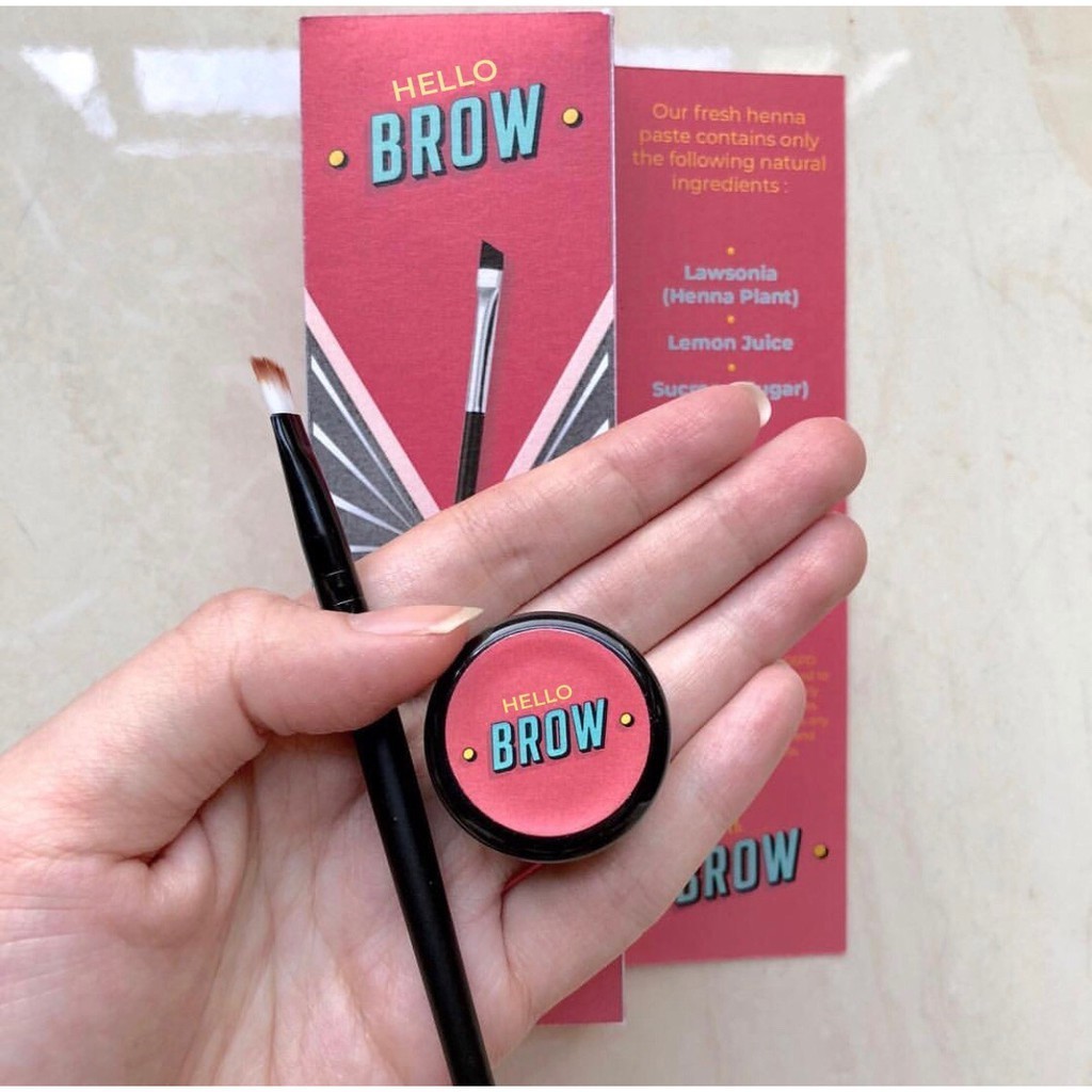 [PROMO SPESIAL] HELLO BROW HENNA SET KUAS - Henna Alis Halal Arab Dari Bahan Alami 100% ORIGINAL