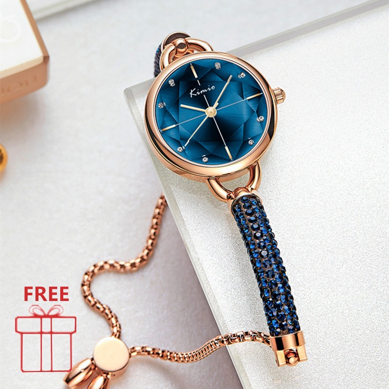 Kimio Wanita Jam Tangan Gelang Berlian Kristal Band Watch Wanita Merek Mewah Wanita Jam Tangan Drops