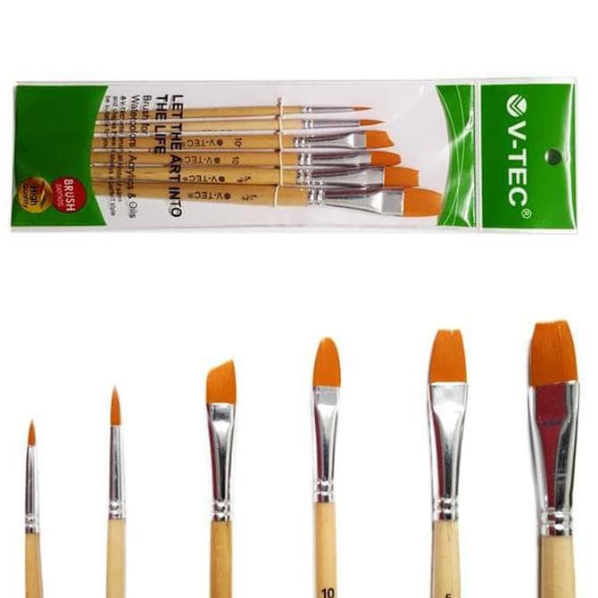 

HOT SALE V-Tec Brush A21547 Set 6 / Kuas Lukis Set isi 6 / VTEC Artist Brush