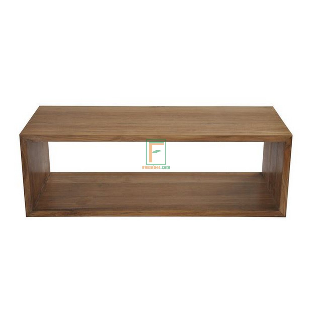jual meja tv minimalis kotak biasa unik hanya papan kayu solid