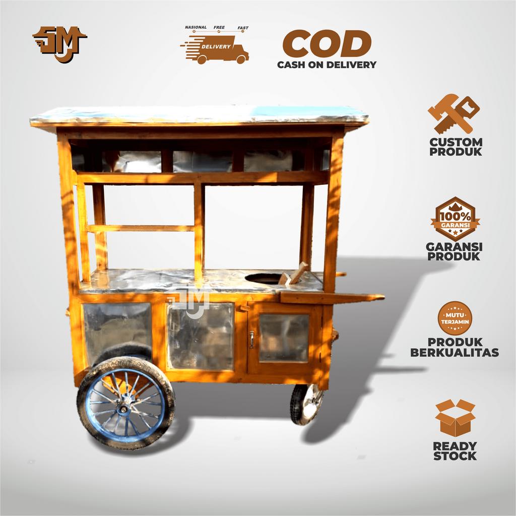 Gerobak Dorong Serbaguna/ Grobak Cilok,Somai Seng/Gerobak Usaha Modern