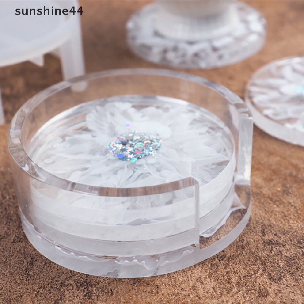 Sunshine Cetakan Resin Epoksi Bahan Silikon Untuk Membuat Tatakan Gelas / Coaster DIY