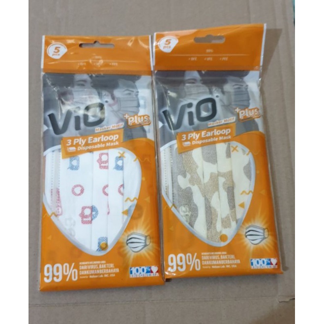 Vio Masker Dewasa Motif SACHET Isi 5pcs