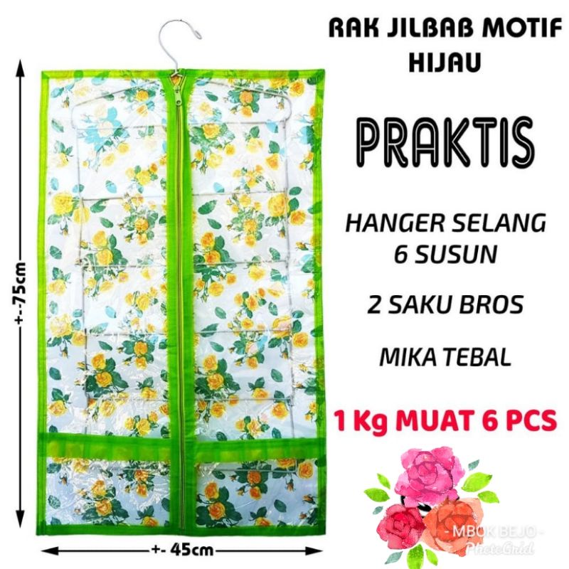 Rak Hijab Gantung Motif Gantungan jilbab Murah include hanger  Murah Kuat Gantung Awet Rak Kerudung Gantung