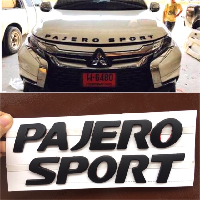 TULISAN PAJERO SPORT / EMBLEM PAJERO SPORT KAP MESIN BLACKDOP
