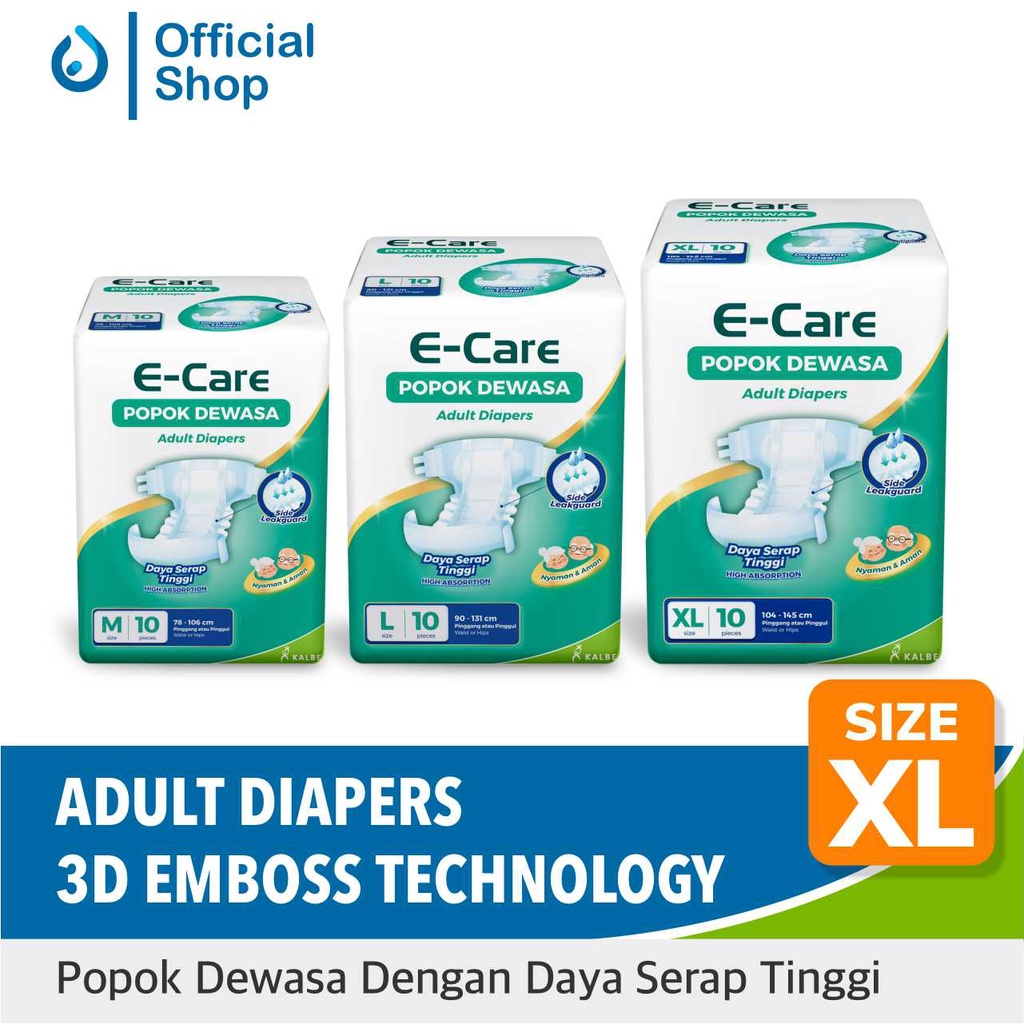 Popok Dewasa E-Care Emboss 3D (Size XL)