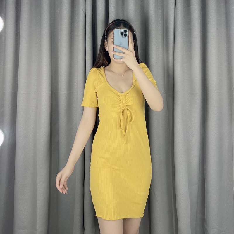 Dress serut bodycon rib | Dress knit bodycon