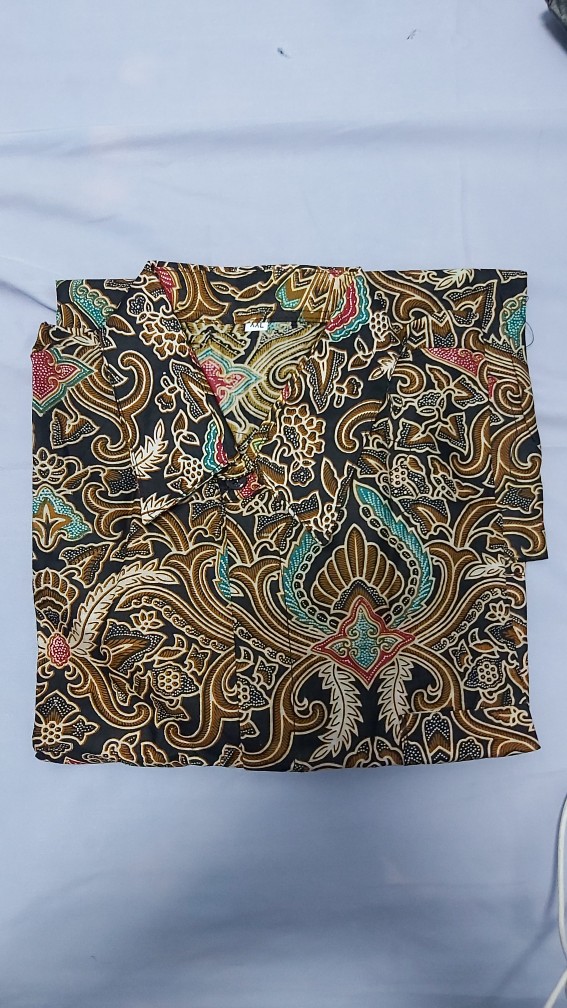 Manggar Batik Jumbo Hrb118 A Hitam Coklat Kemeja Batik Pria Pendek Premium Besar Xxxl 3l 4l 5l