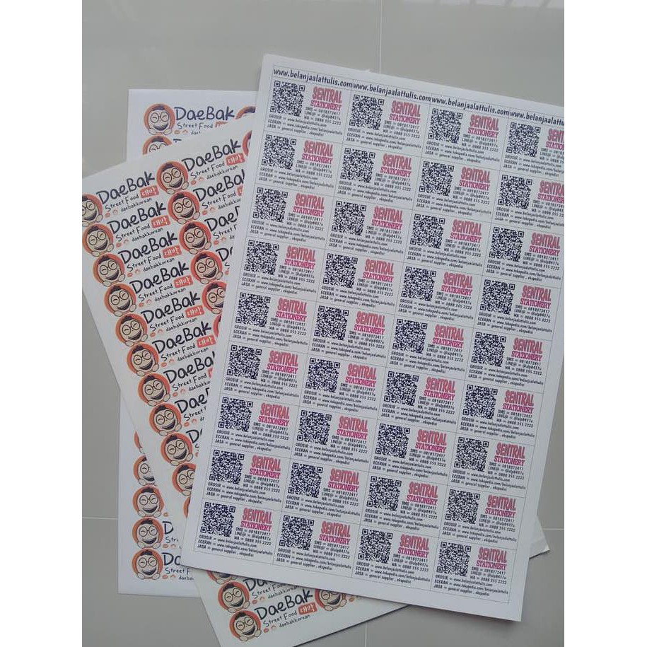 

LASER PRINT CETAK STIKER A3+ VINYL STICKER GLOSSY / DOFF KODE 1432