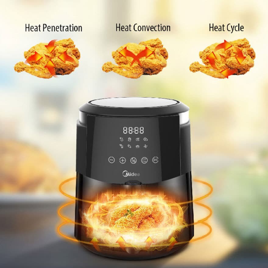 Air Fryer Midea MF-CN35B / Penggoreng Elektrik Digital - Kapasitas 4.7L