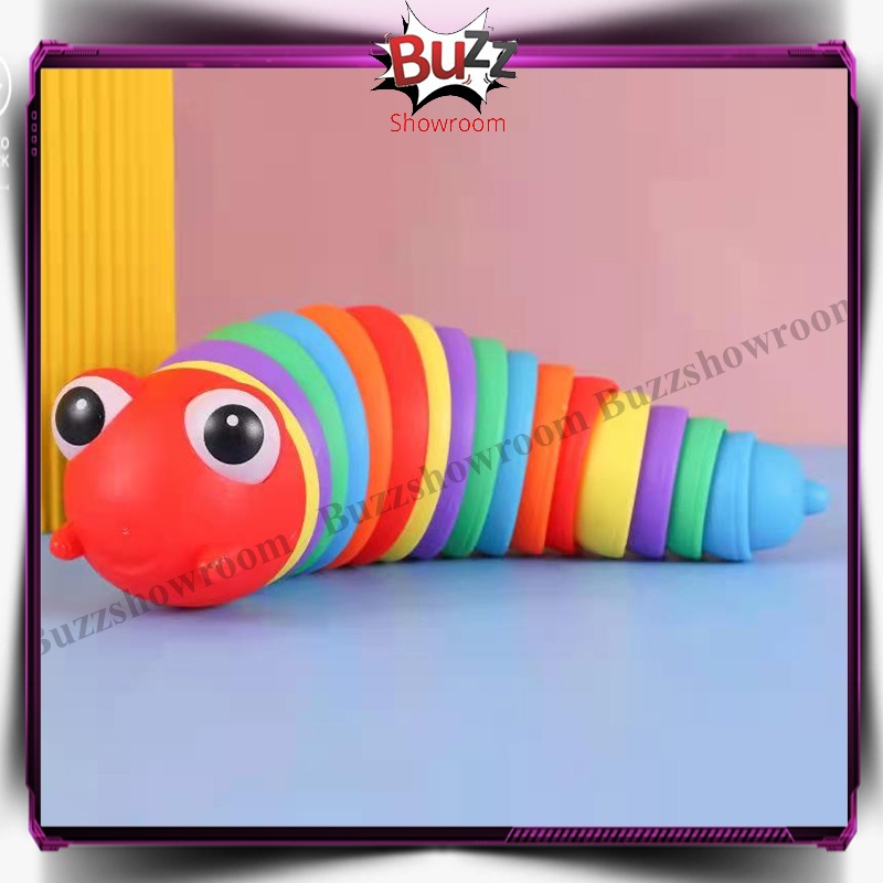 Slug Fidget Mainan SIPUT toys rainbow penghilang stress sensory play