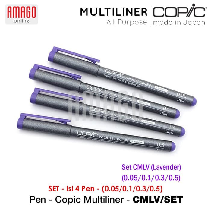 COPIC MULTILINER - LAVENDER - (4 PCS/SET) - CMLV/SET