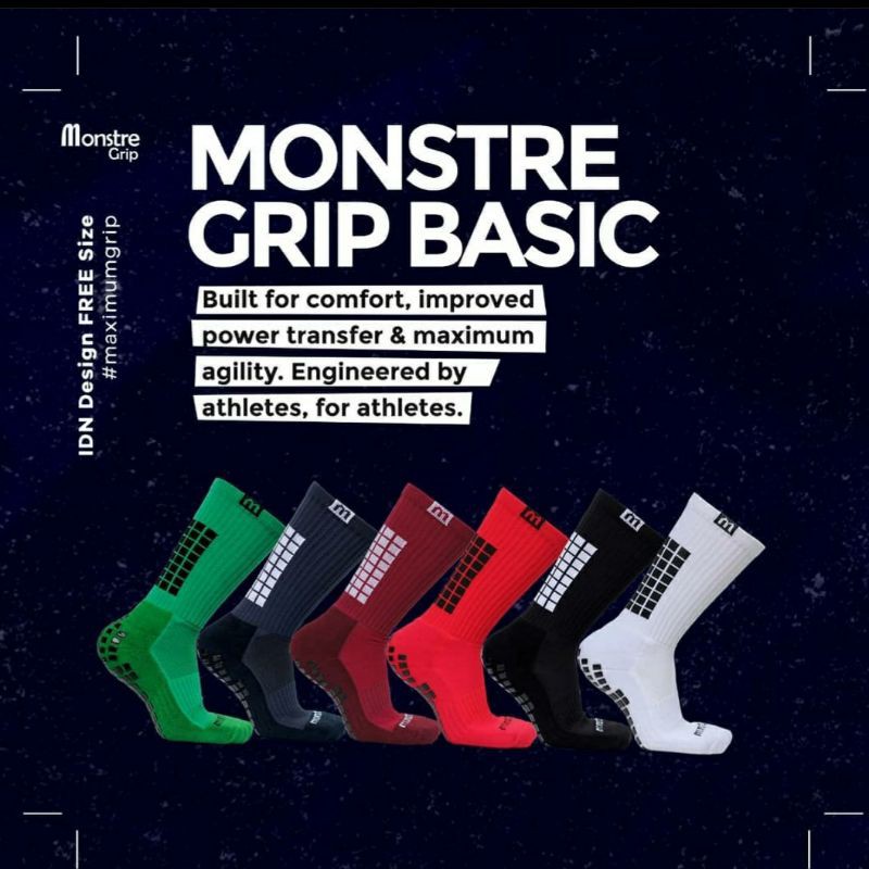 Kaos kaki anti slip monstre grip socks
