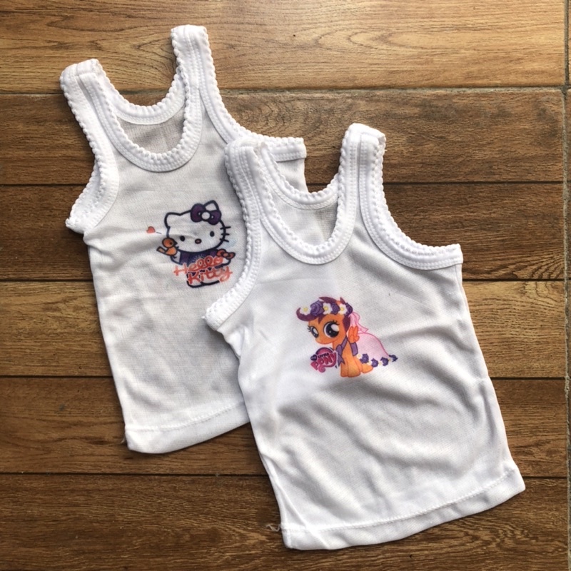 Singlet Anak Sablon Umur 0-10 Tahun (putih)