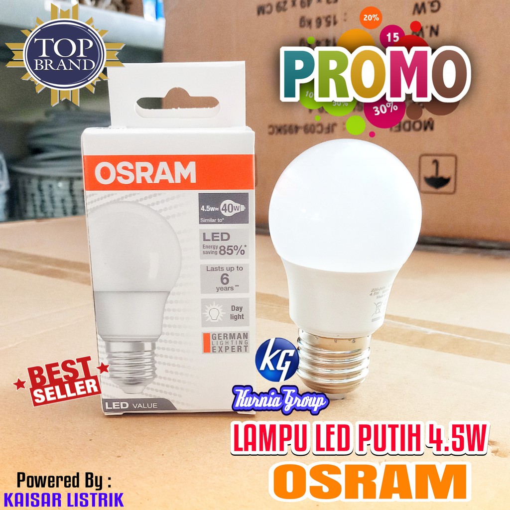 Lampu LED OSRAM 4.5w PUTIH Super Terang LED Bulb Bohlam E27 Bergaransi
