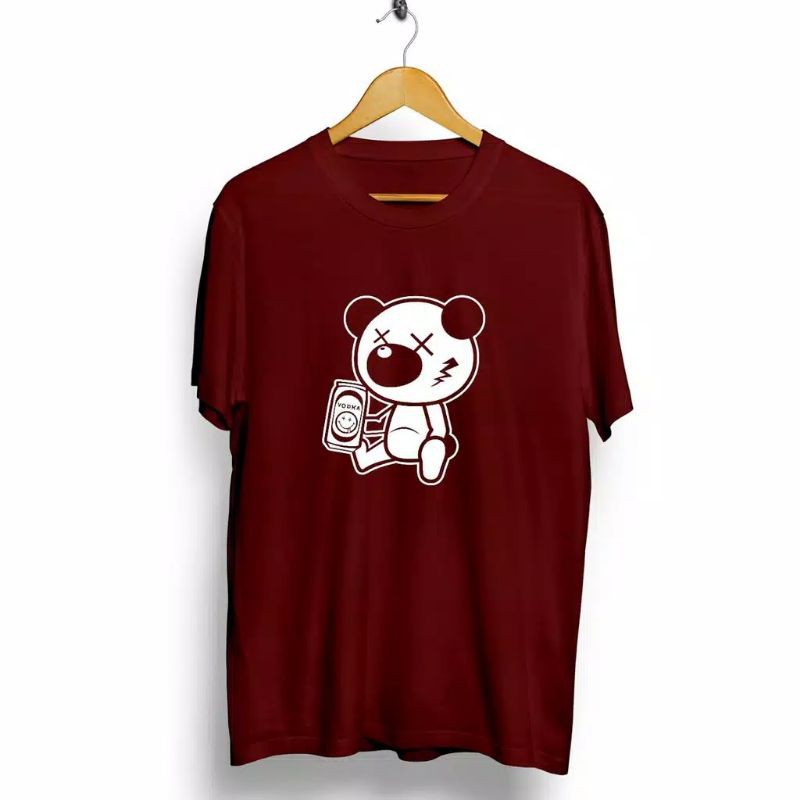 fourfashion Kaos Pria Kaos Distro VOKA BEAR Maroon CN719