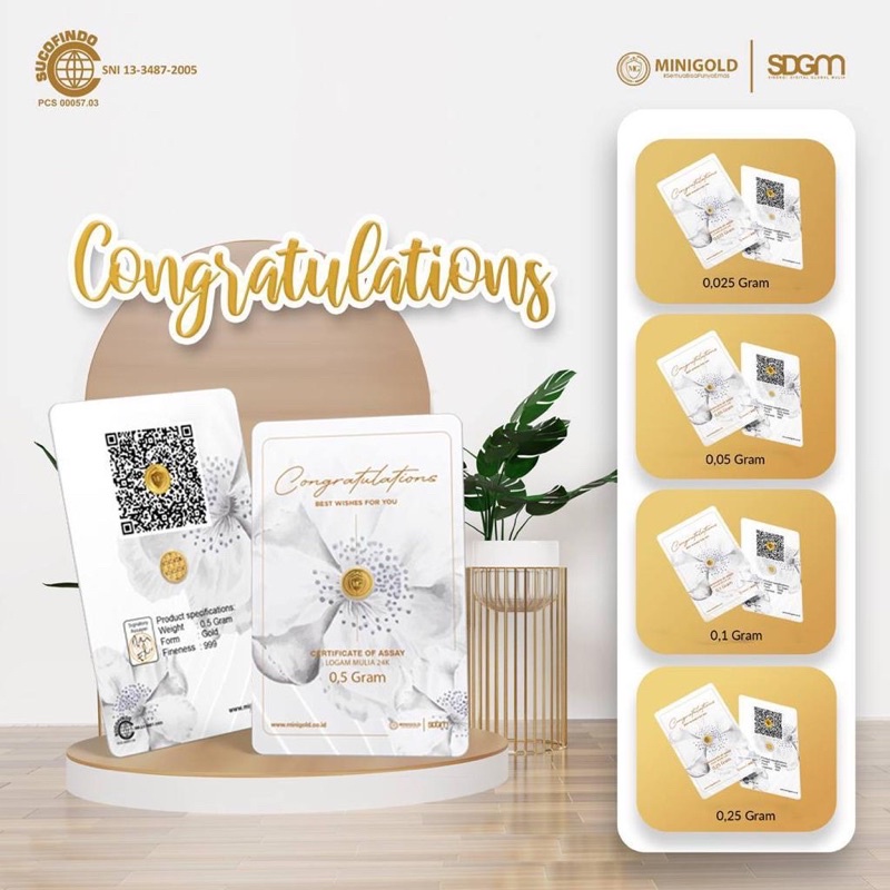 Minigold Congratulation 0.1 gram