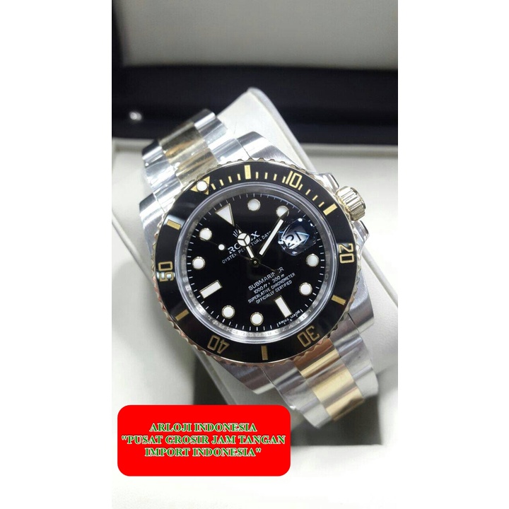New Jam Tangan Rolex Clone Submariner Kombinasigold Garansi 1th
