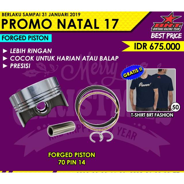 Forged Piston BRT 70 Pin 14