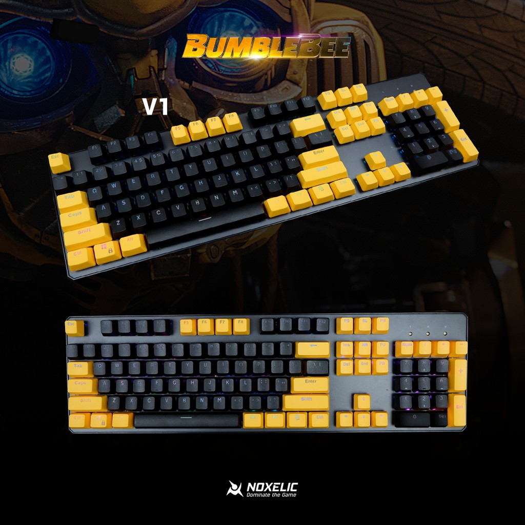 Noxelic Keycaps PBT Bumblebee Edition - Double Shot 104 Keyset Custom