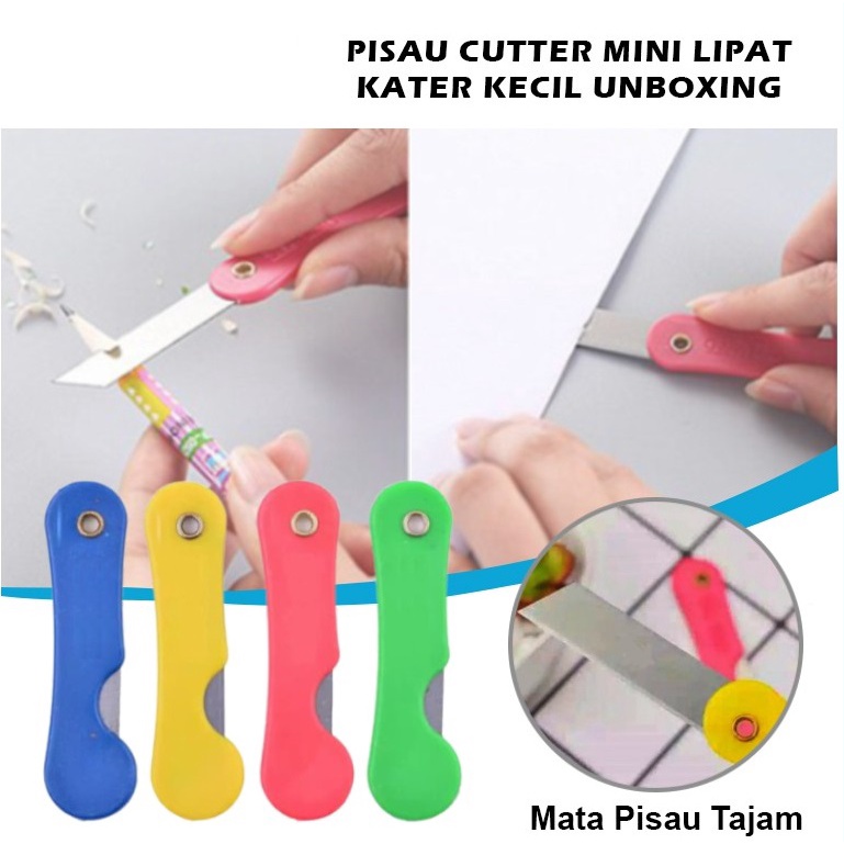 

Silet Pisau Cutter Lipat Mini Pemotong Alat Potong Kertas Buah Sayur