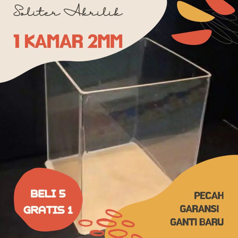 Soliter Akrilik / soliter cupang / custom 12 × 12 x 15 2mm 1 kamar