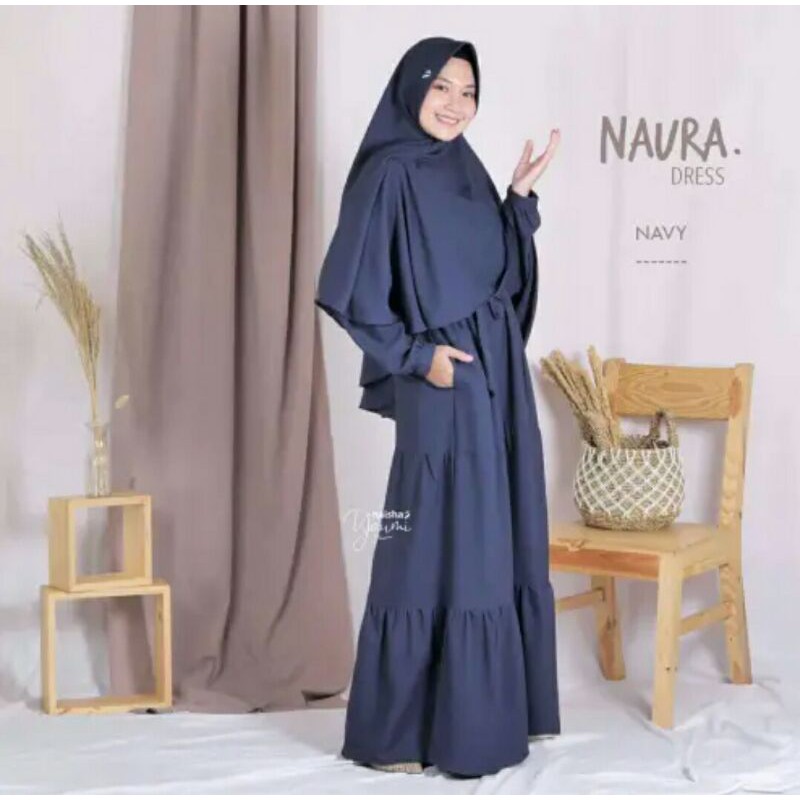 GAMIS DEWASA NAURA DRESS BY NAISHA DRESS WANITA SAZE S AS