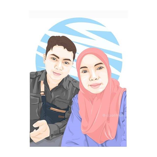 Vector Wajah Couple / Wajah Kartun