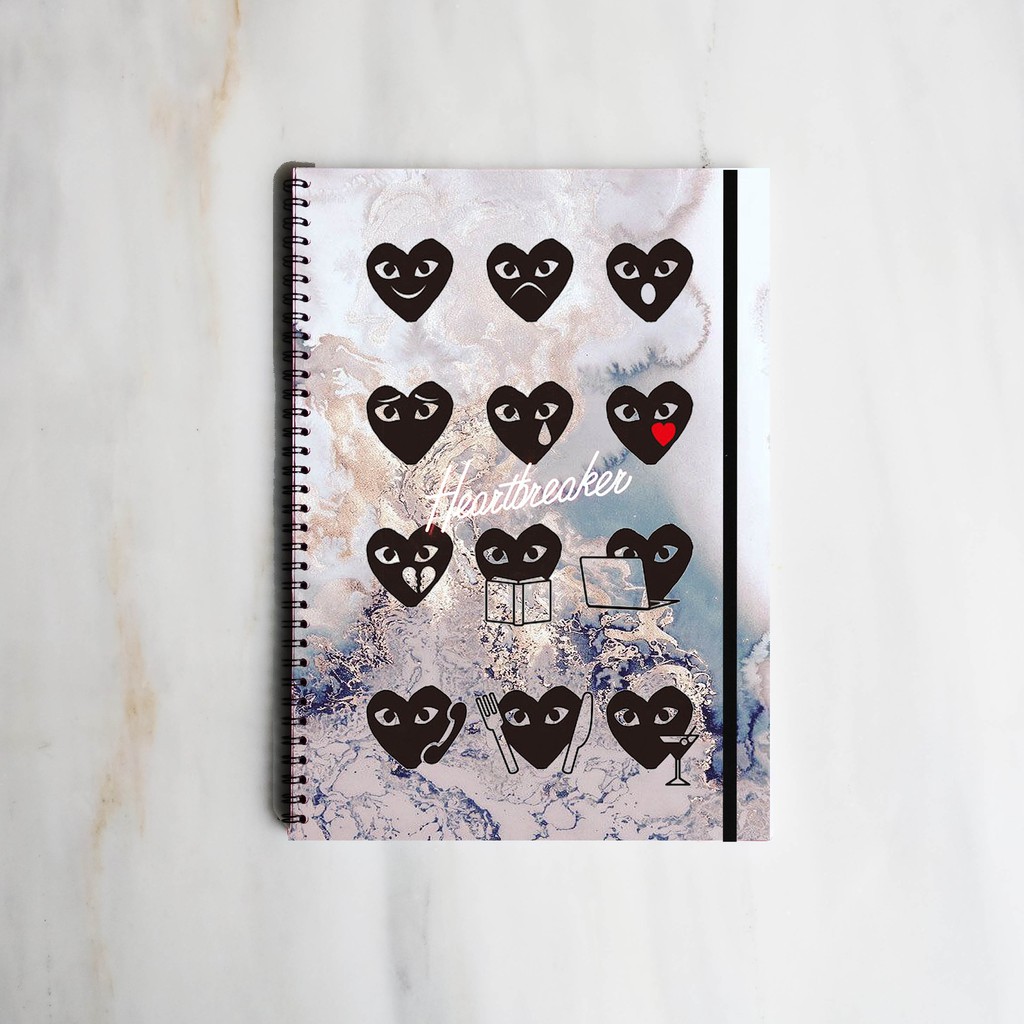 

CDG HEARTBREAKER Spiral Ruled Notebook Diary Journal Office School Supplies Buku Tulis