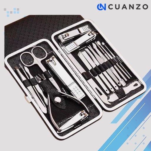 Nail Art Set Gunting Kuku Manicure Pedicure 19 PCS / Nail Art Set Lengkap Manicure Pedicure Paket Set Profesional / Alat Pemotong Kuku Catengan Jempol Kaki Miring Hewan Kaki Lengkap / Gunting Kuku Set Stainless Premium  / Set Gunting Kuku Komplit Murah